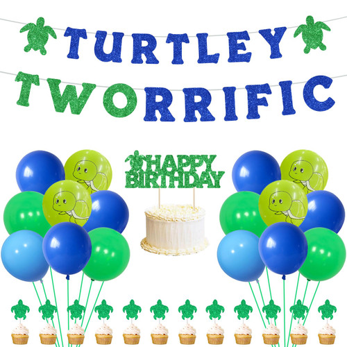 53Pcs Turtley Tworrific Themed Birthday Party Decorations for Kids Baby with Green Letter Banner Latex Balloons Cake Topper Happy Birthday Turtle Cake Toppers for Baby Shower Birthday Party Supplies 53Pcs Turtley Tworrific Themed Birthday Party Decorations for Kids Baby with Green Letter Banner Latex Balloons Cake Topper Happy Birthday Turtle Cake Toppers for Baby Shower Birthday Party Supplies