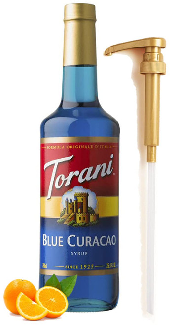 Blue Curacao Flavor Syrup 25.4 Ounces Syrups and Flavors with Fresh Finest Syrup Pump Dispenser Blue Curacao Flavor Syrup 25.4 Ounces Syrups and Flavors with Fresh Finest Syrup Pump Dispenser