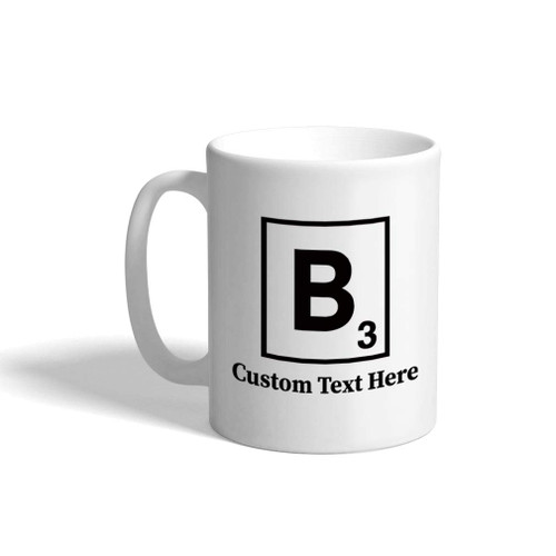 Custom Ceramic Coffee Mug 11 Ounces"B" Letter Game Initial Monogram Letter B White Tea Cup Personalized Text Here