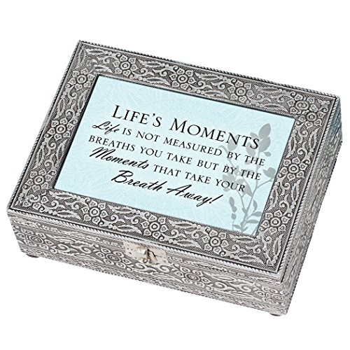 Cottage Garden Lifes Moments Not Measured Silver Stamped Metal Jewelry Music Box Plays Tune Edelweiss Cottage Garden Lifes Moments Not Measured Silver Stamped Metal Jewelry Music Box Plays Tune Edelweiss