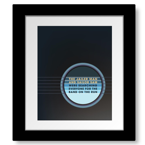 Band on the Run - Inspired Song Lyrics Guitar Abstract Illustrated Art Print