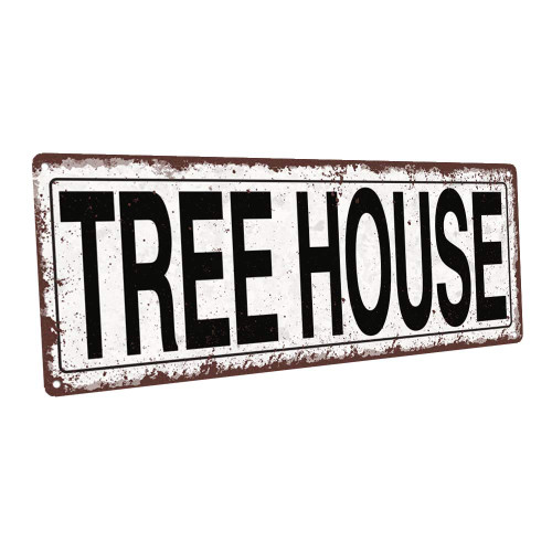 Homebody Accents TM Tree House Metal Street Sign, Rustic, Vintage