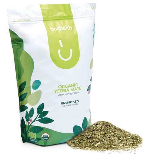 2.2 LB BALIBETOV Organic Yerba Mate Tea - Unsmoked Yerba Mate Pure Loose Leaf Tea - 1 Kg (2.2 LB)