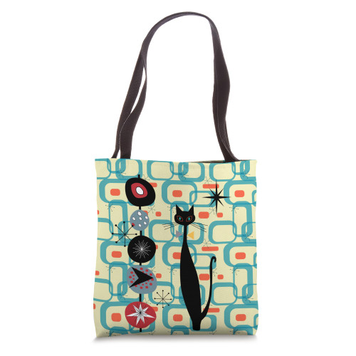 Retro Mid Century Modern Atomic Era Kitty Cat Kabob Tote Bag