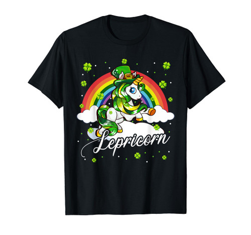 Lepricorn Rainbow St Patricks Day Cute Unicorn Girls Women T-Shirt