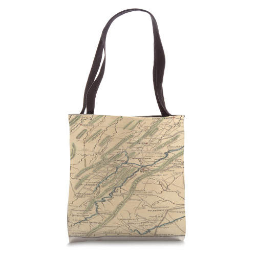 Vintage Shenandoah Valley VA Map (1864) Tote Bag