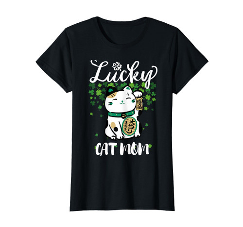 Maneki Nekos Lucky Cat Mom St. Patricks Kitty Shamrocks Mom T-Shirt Maneki Nekos Lucky Cat Mom St. Patricks Kitty Shamrocks Mom T-Shirt