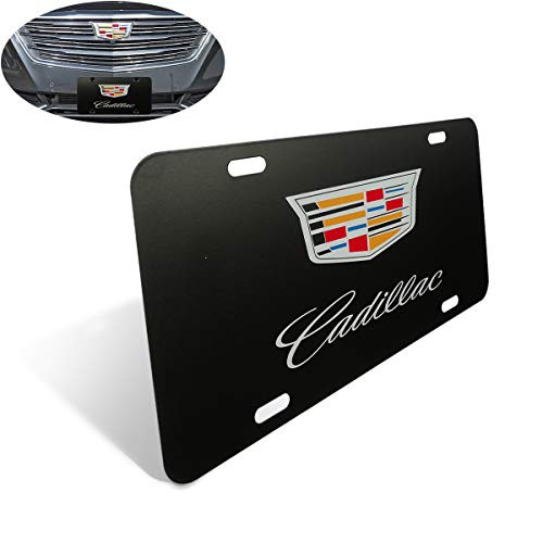 Goodcover Heavy Stainless Steel Cadillac Logo License Plate Cover,License Plate Frame for Cadillac,Decorate Your car License Plate Front