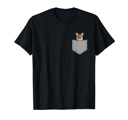 Funny Mountain Lion Cougar In Your Pocket Animal T-Shirt