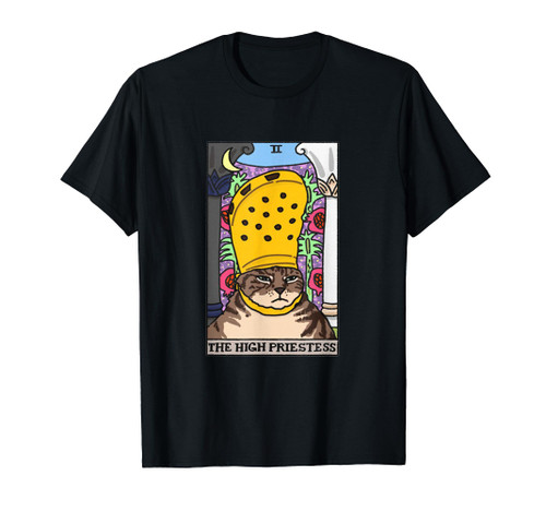 High Priestess Cat Tarot Card T-Shirt High Priestess Cat Tarot Card T-Shirt