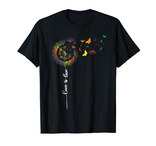 Cute Rainbow Dandelion LGBT Gay Lesbian Pride Supporter T-Shirt