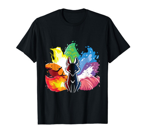 kitsune nine tail rainbow fox T-Shirt