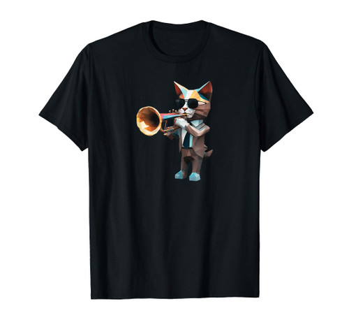 Funny Cat Wearing Sunglasses Playing Trombone cat lover T-Shirt Funny Cat Wearing Sunglasses Playing Trombone cat lover T-Shirt