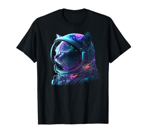 Cat Astronaut in Space Suit and Helmet in the Cosmos Funny T-Shirt Cat Astronaut in Space Suit and Helmet in the Cosmos Funny T-Shirt