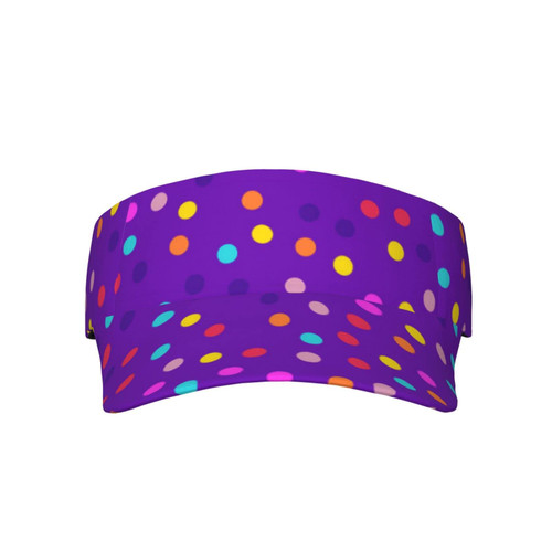 Red Black White Polka Dot Sport Sun Visor Hat for Women Men for Beach Tennis Golf Running Hiking Adjustable Cap