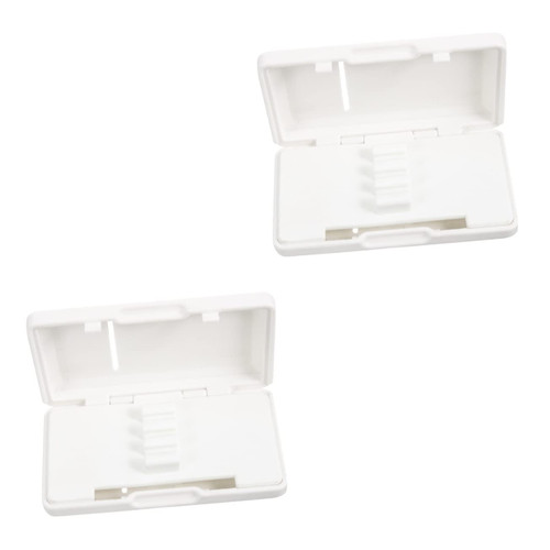 Milisten 2pcs Oboe reed case Saxophone Reed Carrying Case clarinet reed case Saxophone Reed holder oboe reed container instrument reed holder oboe accessory ABS Reed Container whistle white