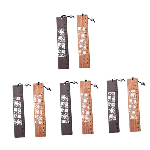 LALAFINA 8 Pcs Wooden Ruler Bookmark Books Decor Book Decorations Teacher's Day Present Wooden Book Mark Birthday Goodies Gift Bookmarks Bookmark for Student Vintage Pear Reader
