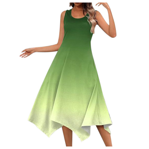 Cocktail Dresses for Women Summer Dress Women's Casual Summer Print Sleeveless Dress Handkerchief Hem Maxi Tank Top Dress with Pockets Beach Dress (Green, S) Cocktail Dresses for Women Summer Dress Women's Casual Summer Print Sleeveless Dress Handkerchief Hem Maxi Tank Top Dress with Pockets Beach Dress (Green, S)
