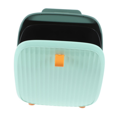 Zerodeko Mini Trash Can Bathroom Trash Bin Dresser Trash Can Small Trash Bucket Small Trash Can with Lid Counter Top Trash Can Desktop Trash Can Plastic Office Wastebasket with Cover