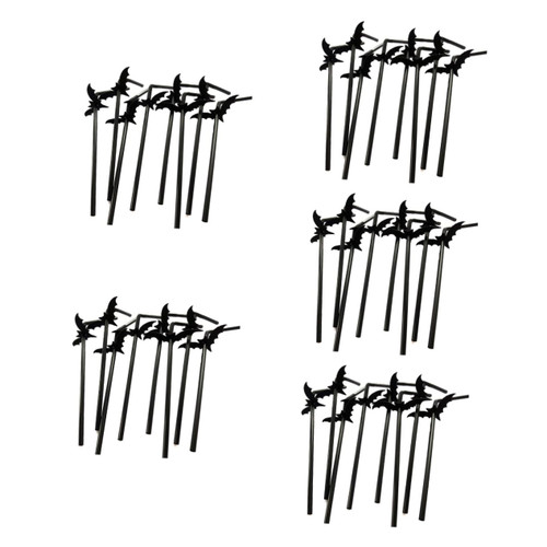 Healifty 250 Sets straws plastic decor drinking straw flexible plastic straw bendy party plastic straw black table decor straw dispenser reusable straw halloween decor pipette juice