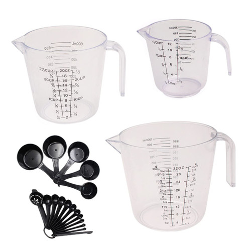 MAGICLULU 20pcs Graduated Measuring Cup Kitchen Measuring Tool Baking Measurements Coffee Bean Spoon Baking Measuring Cup Metal Spoons Measuring Flour Scale Baking Tools Plastic