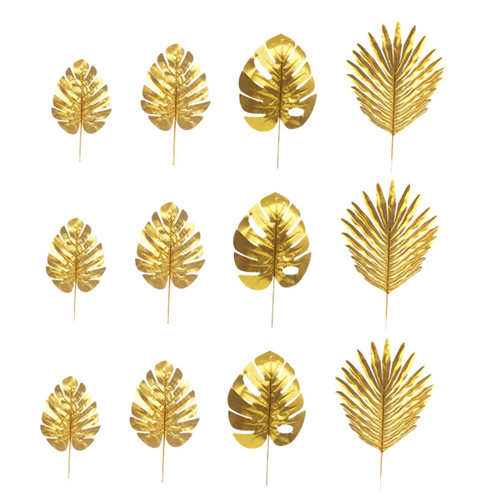 MUCKLILY 60 Pcs Simulated Leaves Decor Plant Artificial Leaves Dining Room Jungle Leaves Fake Golden Leaf Simulation Leaf Adornment Golden Leaf Adornment Fake Leaf Plastic Perfect