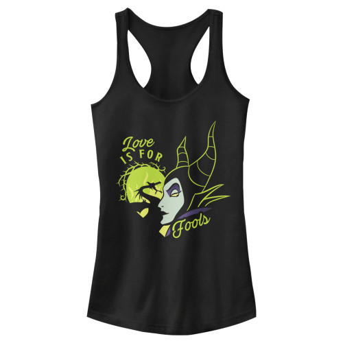 Disney Junior's Villains Fools Love Slim Fit, Scoop Hem Racerback Tank, Black, Large Disney Junior's Villains Fools Love Slim Fit, Scoop Hem Racerback Tank, Black, Large