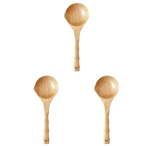 3 Pcs Water Spoon Hair Washing Water Scoop Kitchen Bath Water Scoop Japanese Water Bathing Ladle Spoons Japanese Wood Ladle Sauna Room Spoon Soup Ladle Dessert Wooden