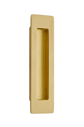 Emtek, Modern Rectangular, Flush Pull, 1-3/4" x 6", Satin Brass
