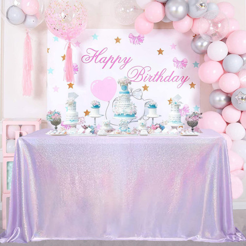 Lavender Tablecloth Rectangle Glitter Fabric Sequin Tablecloth 55X102 Inch Holographic Table Cloth Lilac Table Cover for Graduation Events Sequin Ovelray Tablecloth for Holiday Birthday Decorations Lavender Tablecloth Rectangle Glitter Fabric Sequin Tablecloth 55X102 Inch Holographic Table Cloth Lilac Table Cover for Graduation Events Sequin Ovelray Tablecloth for Holiday Birthday Decorations