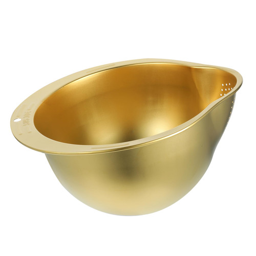 Mikinona Rice Washer Dish Basin Vegetable Washing Bowl Food Draining Bowl Kitchen Colander Metal Colander Basket Hamper Filter Household Drain Container Stainless Steel Drain Basin Noodle