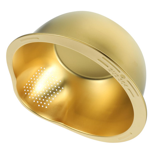 COLLBATH Dish Basin Fruit Strainer Bowl Vegetable Washing Bowl Metal Colander Basket Kitchen Colander Rice Washer Fruit Washing Basket Noodle Rice Washing Sieve Stainless Steel