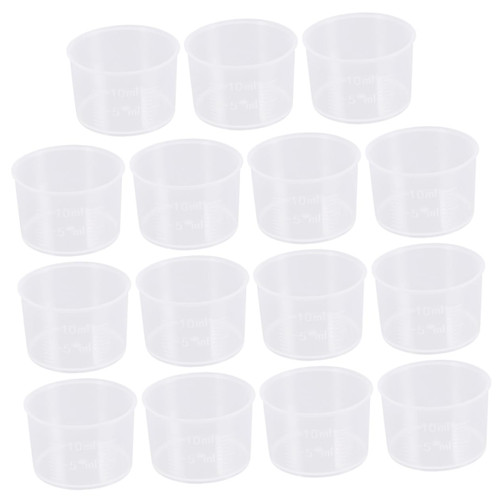TIDTALEO 200pcs Small Measuring Cup Clear Plastic Containers Liquid Containers Mixing Cups - Measuring Cup Milk Container Milk Coffee Measuring Cup Small Cup Milk Cup Scale White re-usable