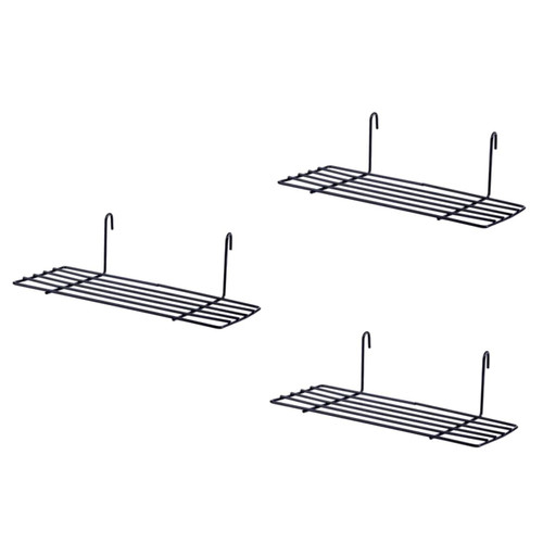 Amosfun 3pcs Wall Hanging Shelves Wire Storage Basket Rack Wire Shelf Organizer Shelves Wire Storage Mount Shelves Grid Panel Shelf Pallet Racking Iron Wire Mesh