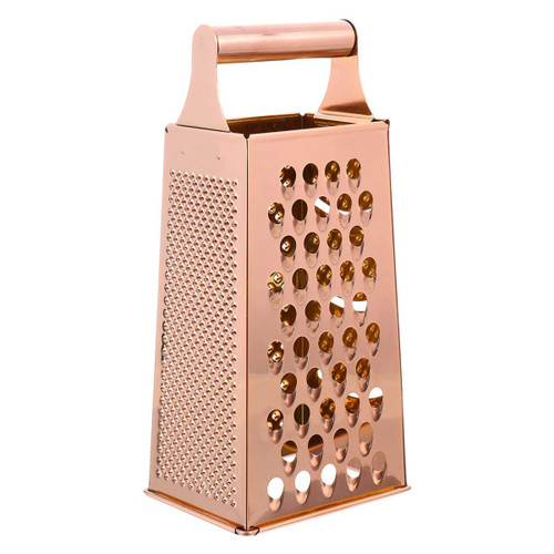 DOITOOL Box Grater, Box Grater 4 Sided Stainless Steel Stainless Steel with 4 Sides, Professional Hand Grater with Handle for Cheese, Vegetables, Ginger, Rose Gold