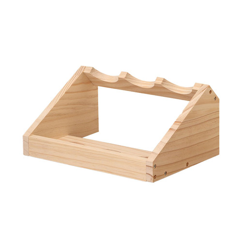 WOHPNLE Wine Rack, 3 Bottle Pine Wood Wine Cabinet for Countertop Wine Display Shelf Wine Storage Organizer for Home Kitchen Bar Table