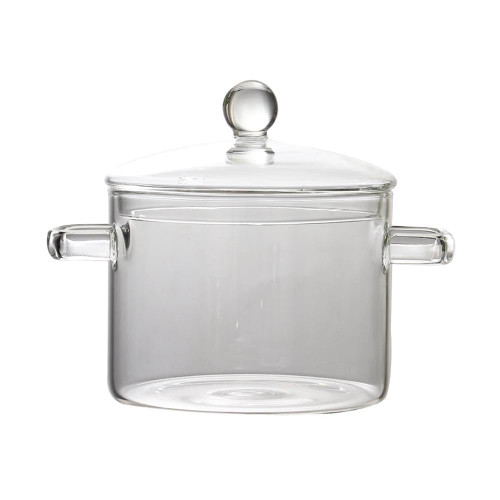 Glass Saucepan with Cover,Stovetop Cooking Pot,Clear Glass Pot Set for Cooking On Stove,Glass Cookware Simmer Pot for Safe for Pasta Noodle, Soup, Milk, Baby Food