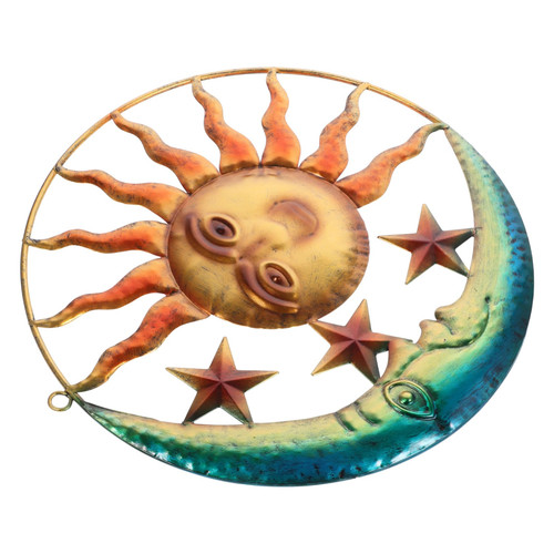 Holibanna Wrought Iron Wall Hanging Sun Designed Wall Arts Moon and Sun Ornament Home Decors Wall Art Ornaments Metal Sun Wall Decors Pendant Wall Indoor Galvanized Iron Holibanna Wrought Iron Wall Hanging Sun Designed Wall Arts Moon and Sun Ornament Home Decors Wall Art Ornaments Metal Sun Wall Decors Pendant Wall Indoor Galvanized Iron