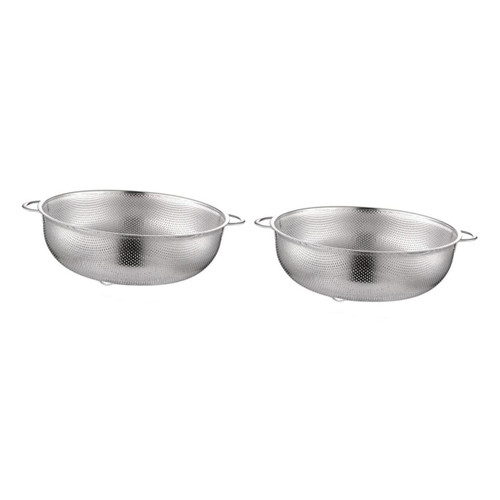 Zerodeko 2pcs Rice Strainers and Colanders Fruit Colander Spaghetti Strainer Stainless Steel Drain Basket Silicone Colander Sink Colander Draining Basket Kitchen Basket Perforation Noodle