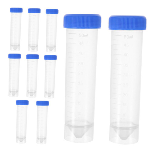 Anneome 50 Pcs Pointed Flat Bottom Centrifuge Tube Polypropylene Falcon Tube Conical Tube Tubes Experiment Centrifuge Tube Microcentrifuge Tube Centrifuge Test Tube Screw Plastic