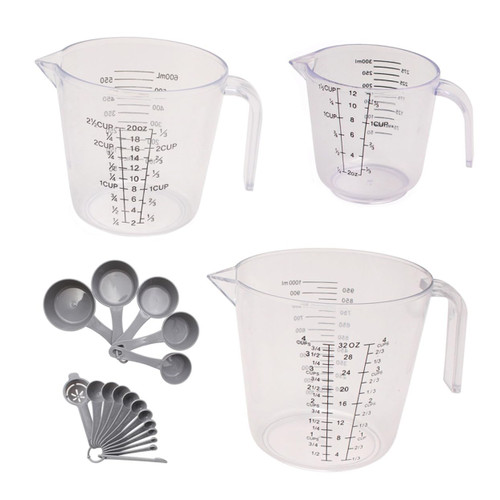 SHOWERORO 20pcs Graduated Measuring Cup Mini Spoons Kitchen Measure Spoons 2 Cup Measuring Cup Measuring Spoon Measure Cup Metal Cooking Spoon Metal Food Scoop Plastic Scale Tool