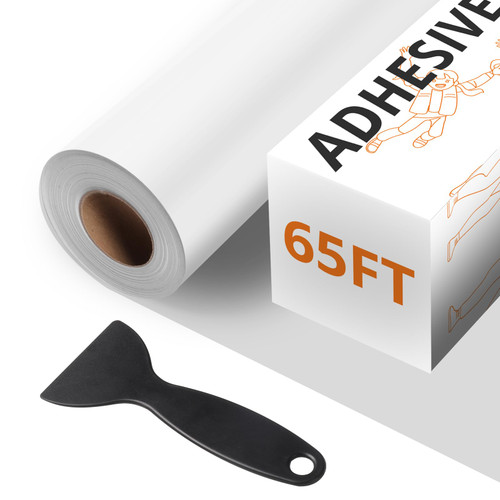 HTVRONT White Permanent Vinyl - 12" x65FT Matte White Vinyl for Cricut, Adhesive Vinyl Roll for Cricut, Silhouette Cameo & Other Cutters - Vinyl for Party & Home Decoration, Sticker