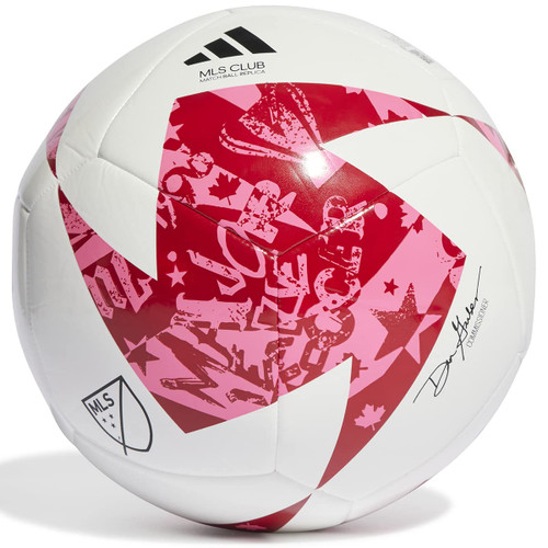 adidas Unisex-Adult MLS Club Ball, White/Red/Solar Pink, 5