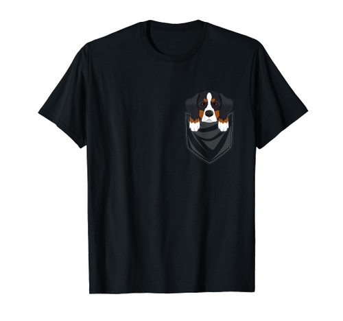 Bernese Mountain Dog Pocket Graphic T-Shirt Dog Gift Shirt