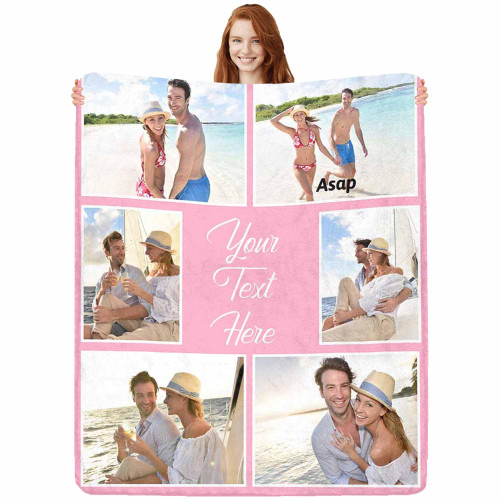 Custom Photo Blanket Personalized Customized Throw Photo Blankets with Pictures Using My Own Photos for Adults Couples Custom Picture Personalized Girlfriend Birthday Gifts