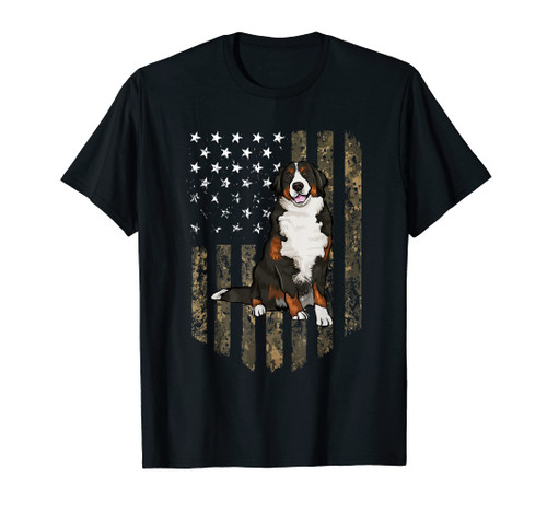 Camo American Flag Bernese Mountain Dog 4th Of July USA T-Shirt Camo American Flag Bernese Mountain Dog 4th Of July USA T-Shirt