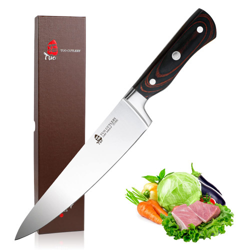 TUO Chef Knife 8 inch Kitchen Cook's Knife Gyuto Knife German High Carbon Stainless Steel Kitchen Knife Ergonomic Pakkawood Handle with Gift Box-New Legacy Series