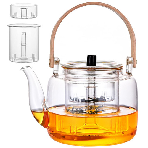 XBTEBBWL 34oz/1000ml Borosilicate Glass Teapot Stovetop Safe, Glass Tea Kettle with 2 Type Removable Infuser?Loose Leaf and Blooming Tea Maker XBTEBBWL 34oz/1000ml Borosilicate Glass Teapot Stovetop Safe, Glass Tea Kettle with 2 Type Removable Infuser?Loose Leaf and Blooming Tea Maker