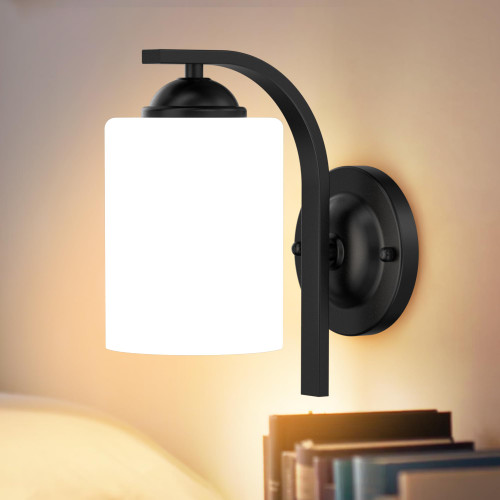Phaosio Wall Sconces Lights Lamp for Bedroom Bathroom, Modern Vanity Light Fixtures, Matte Black Farmhouse Wall Mount Lighting Lanterns with Glass Shade for Living Room Mirror Hallway Kitchen Phaosio Wall Sconces Lights Lamp for Bedroom Bathroom, Modern Vanity Light Fixtures, Matte Black Farmhouse Wall Mount Lighting Lanterns with Glass Shade for Living Room Mirror Hallway Kitchen