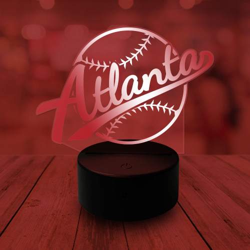 CLORURBANLIVE 3D Baseball Atlanta Night Light 3D Illusion Lamp for Boys Gift 16 Changing Color Remote Control Kids Room Ball Decor Lighting (Atlanta Multicoloured) CLORURBANLIVE 3D Baseball Atlanta Night Light 3D Illusion Lamp for Boys Gift 16 Changing Color Remote Control Kids Room Ball Decor Lighting (Atlanta Multicoloured)